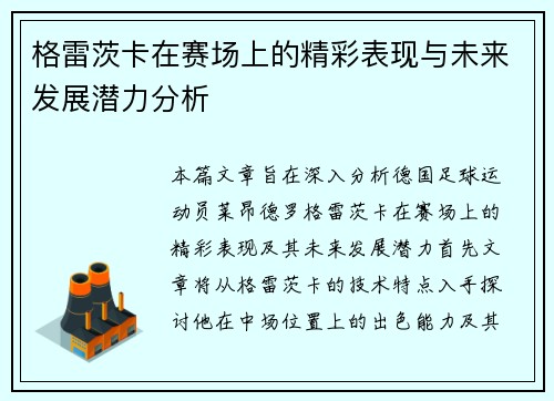 格雷茨卡在赛场上的精彩表现与未来发展潜力分析